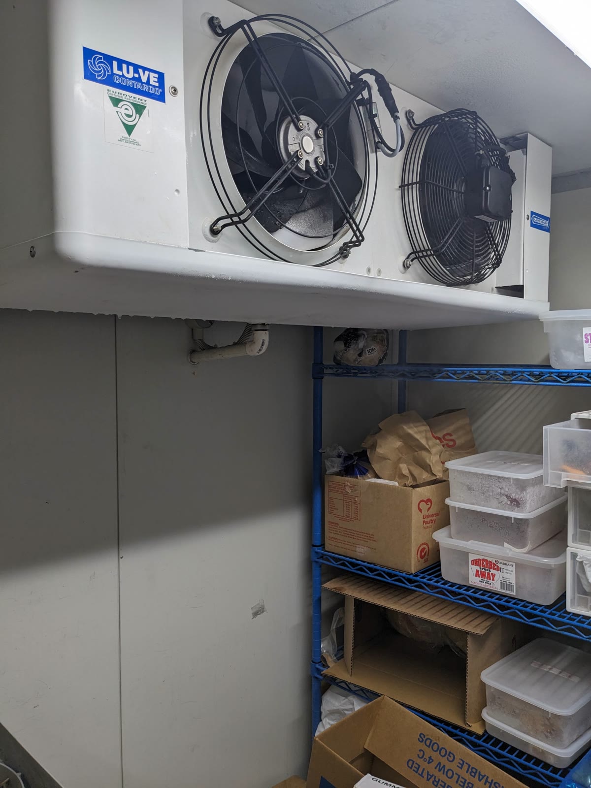 Commercial freezer room evaporator repaired during an after-hours breakdown
